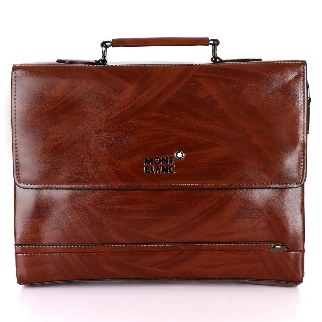 Mont Blanc Vintage Brown Leather  Briefcase with Original Shoulder Strap.