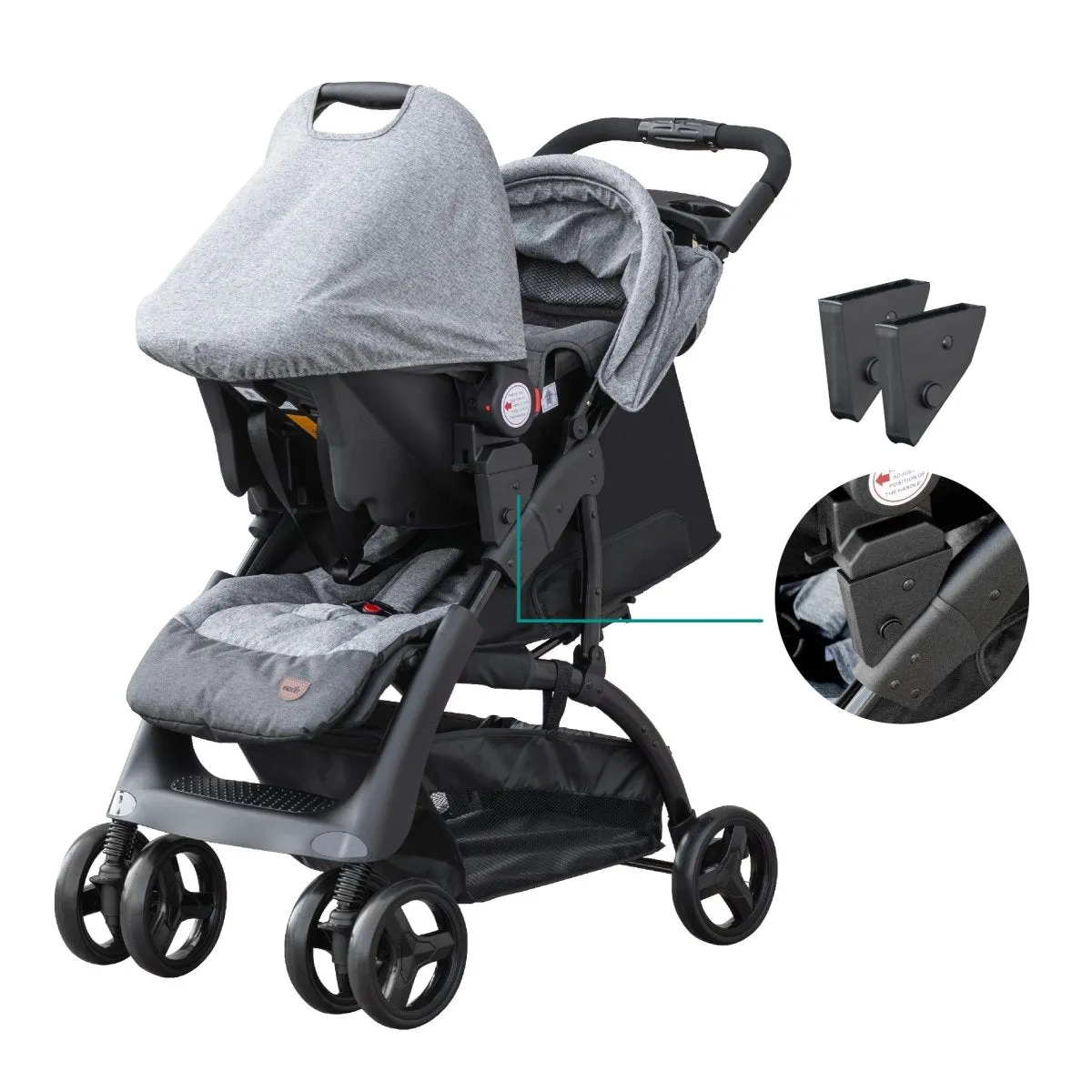 Moon Aria Go Travel System Dark Grey