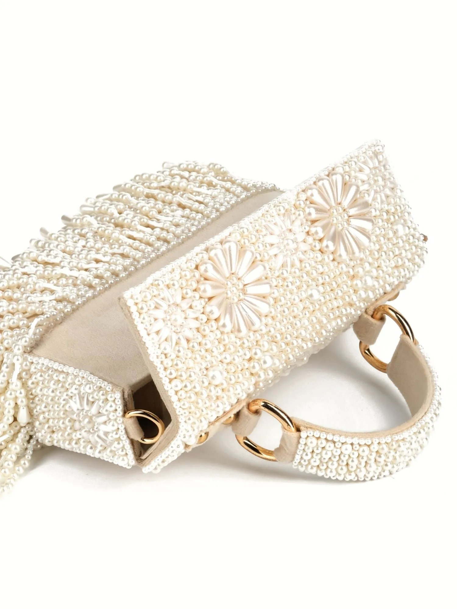 Nasrin Ivory Embellished Box Bag