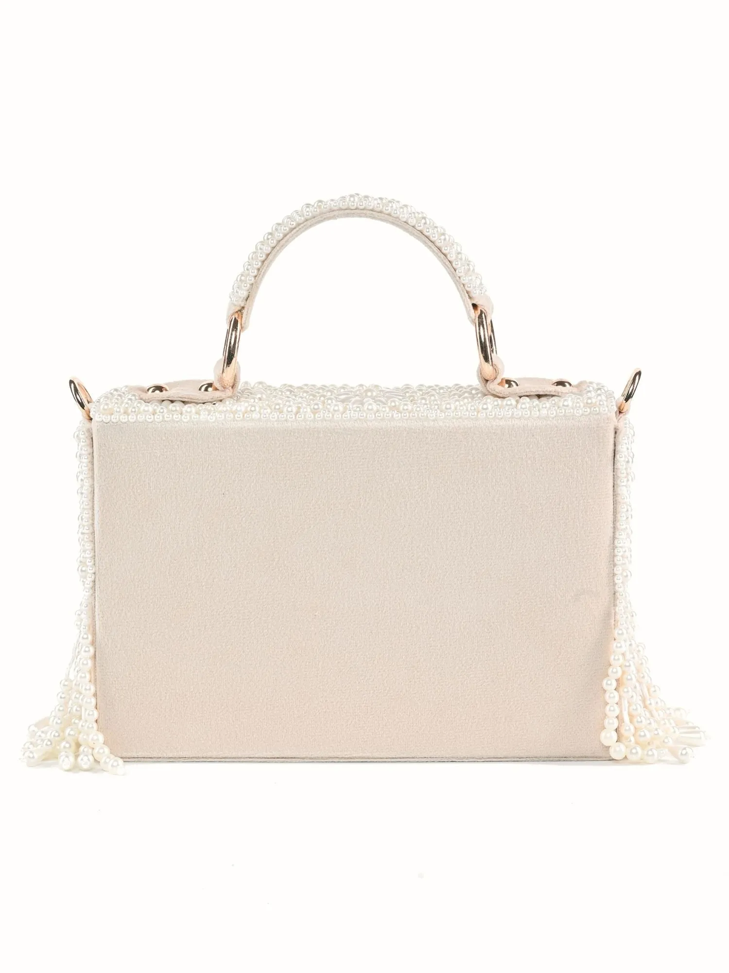 Nasrin Ivory Embellished Box Bag