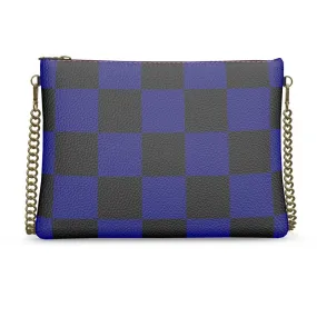 Navy Blue & Black Checkered Crossbody Bag