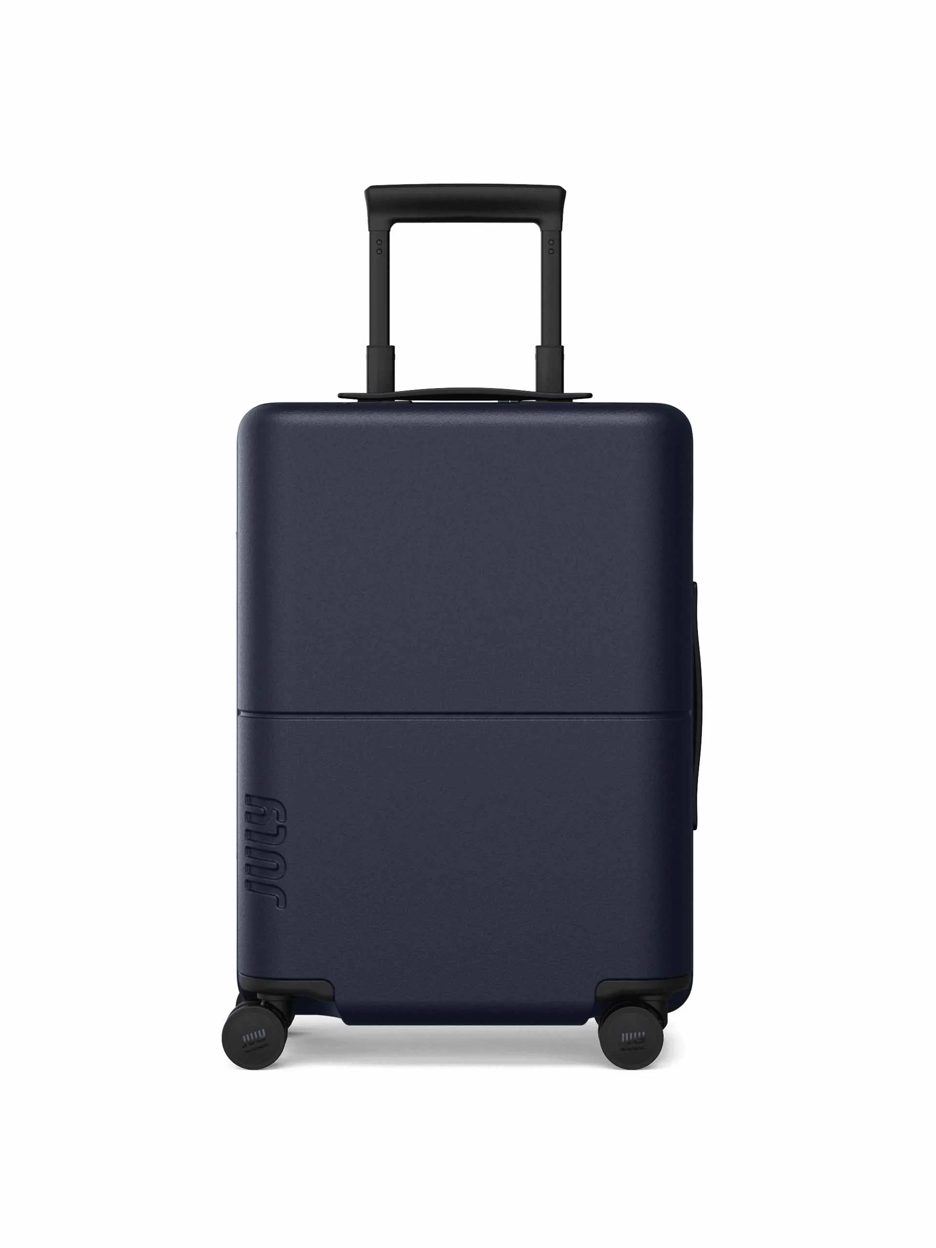 Navy carry-on suitcase