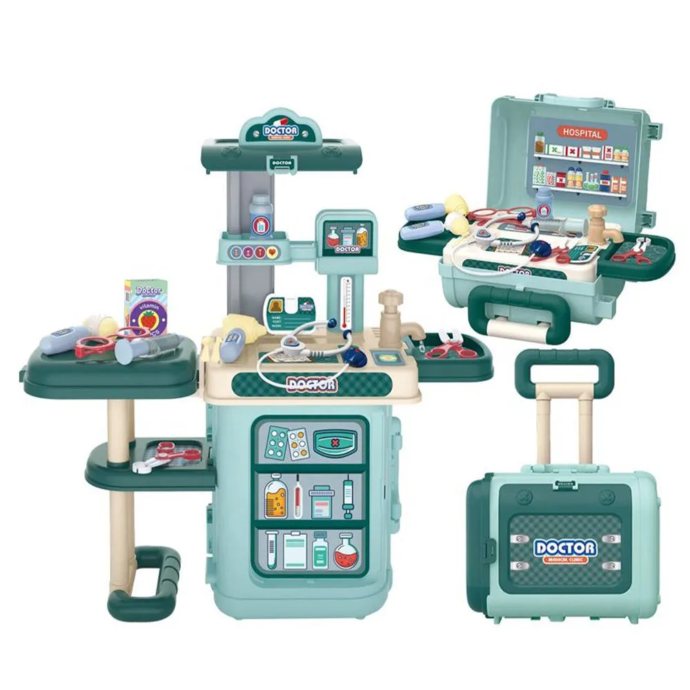 (Net) 3-in-1 Medical Doctor Trolley Case Table - Kids Doctor Play Toys