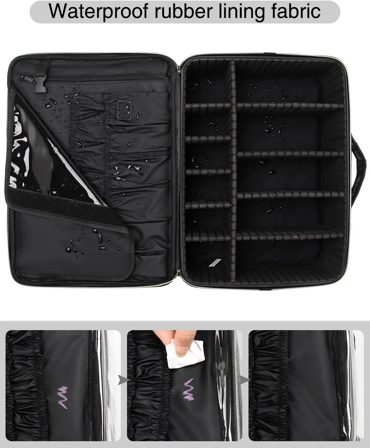 New Extra Large Makeup Case with Adjustable Dividers