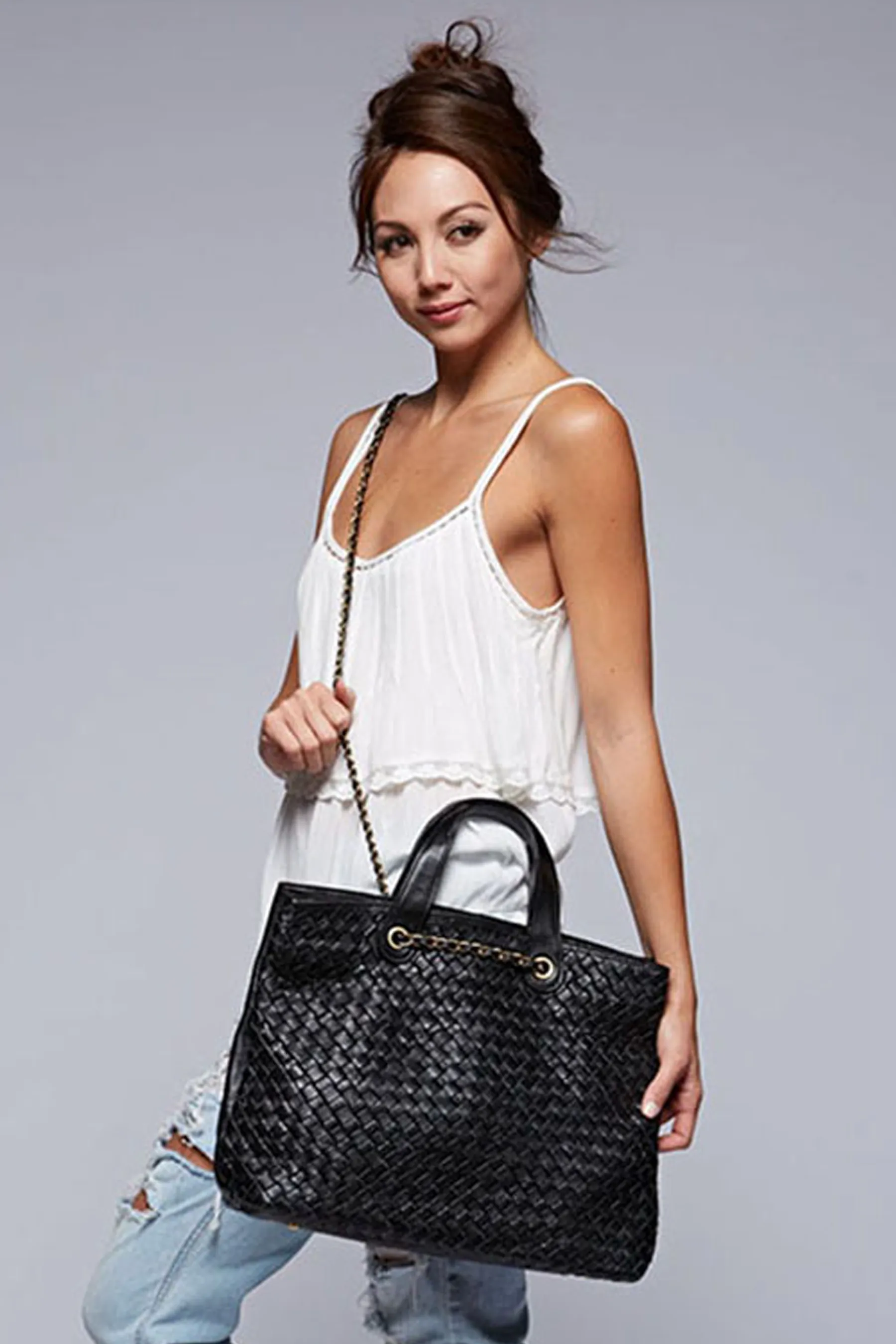 'No Weave Of Mine' Tote - Black