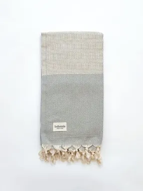 Nordic Dot Hammam Towel, Pearl Grey