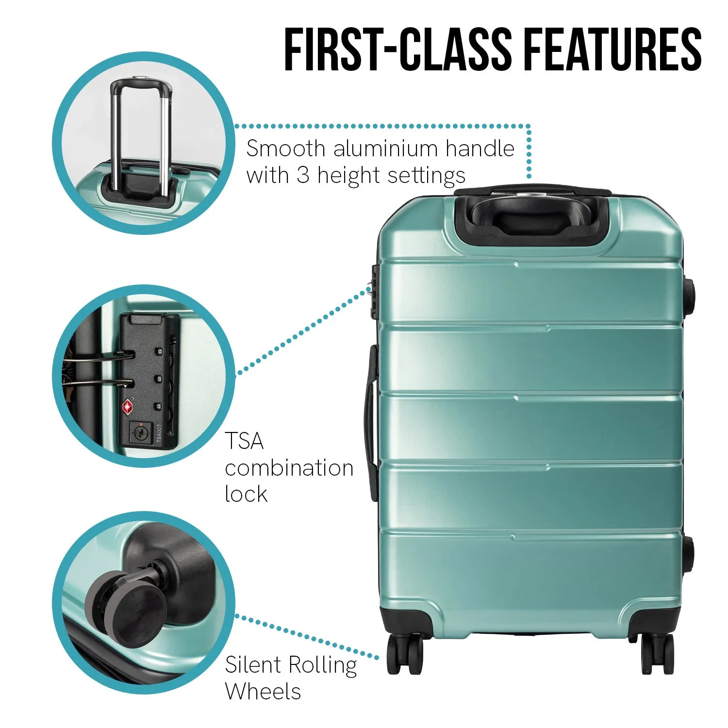 Olympus Artemis 20" Hard Shell Suitcase ABS PC (Electric Teal)