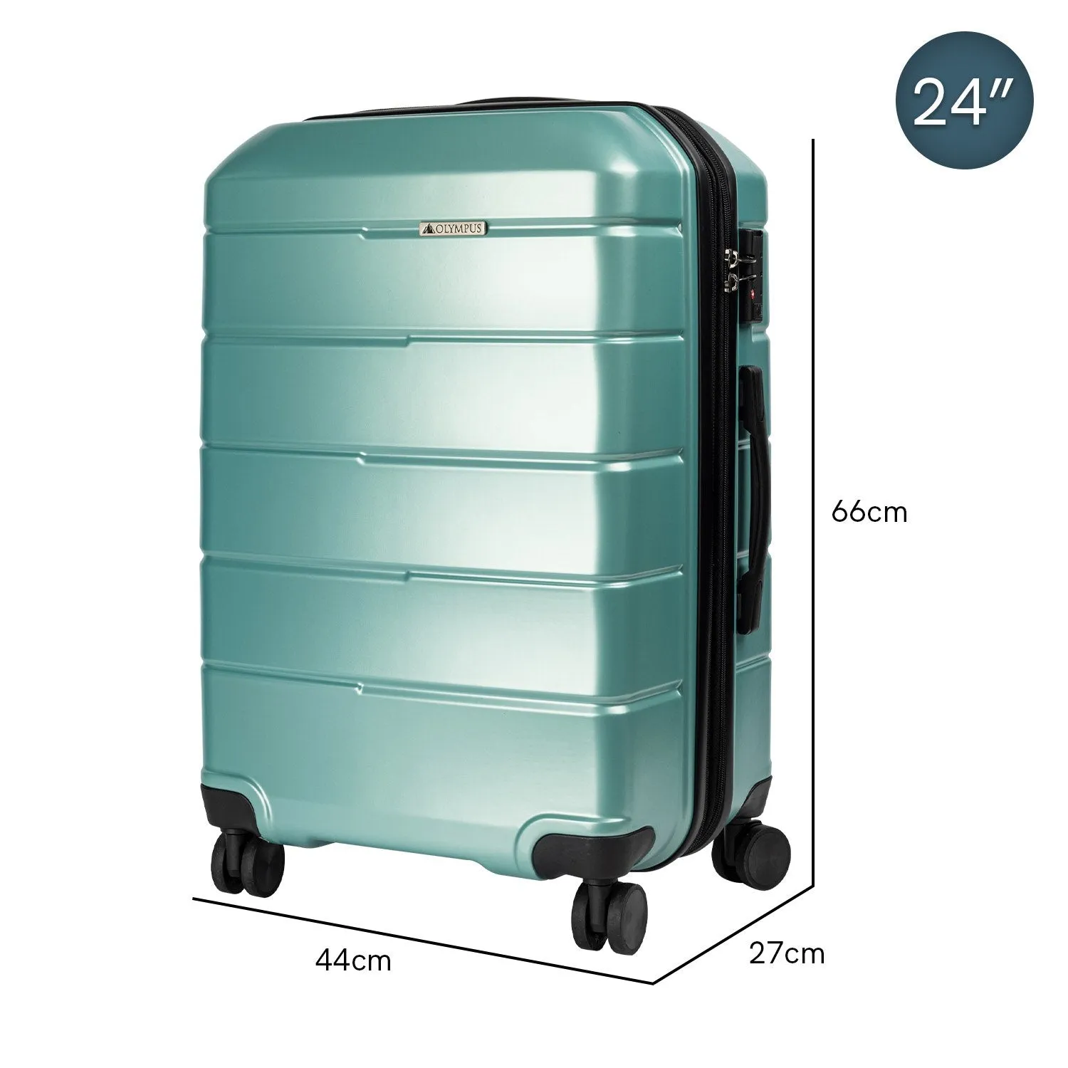 Olympus Artemis Hard Shell ABS PC Luggage Set in Electric Teal (3 Piece Set)