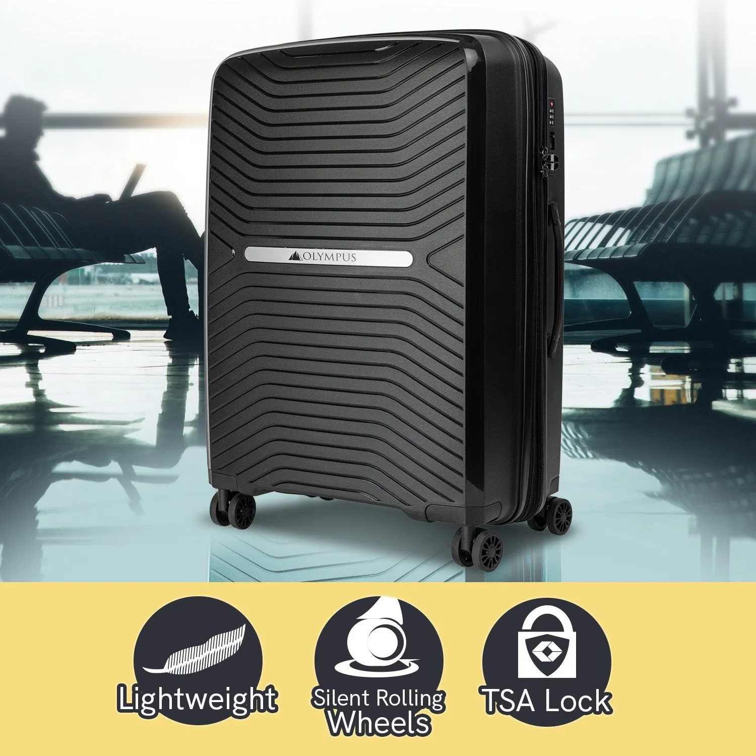 Olympus Astra 20" Hard Shell Suitcase (Obsidian Black)