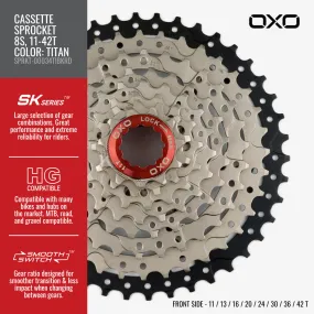 OXO 8-Speed 11-42T Cassette Sprocket (Titan)