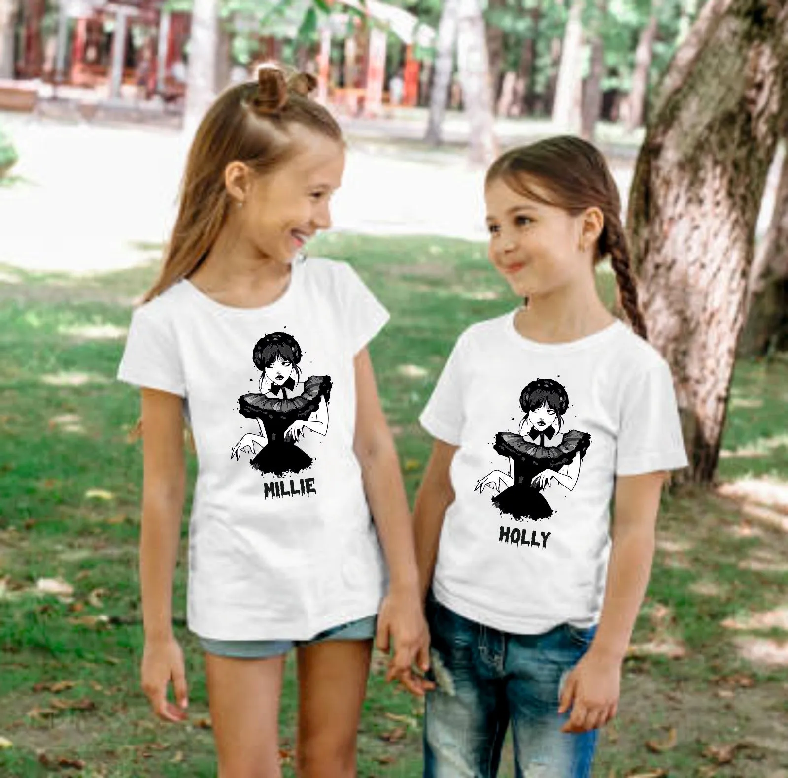 Personalised Wednesday Addams Style Kids T-Shirt