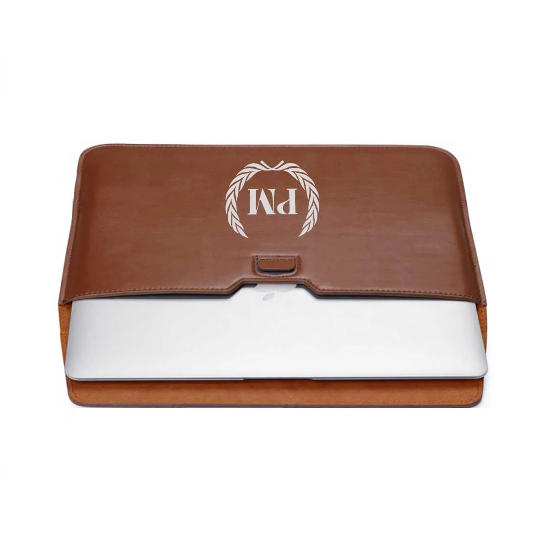 Personalized Laptop Cover For Men - Add Your Initial Leaves Crown