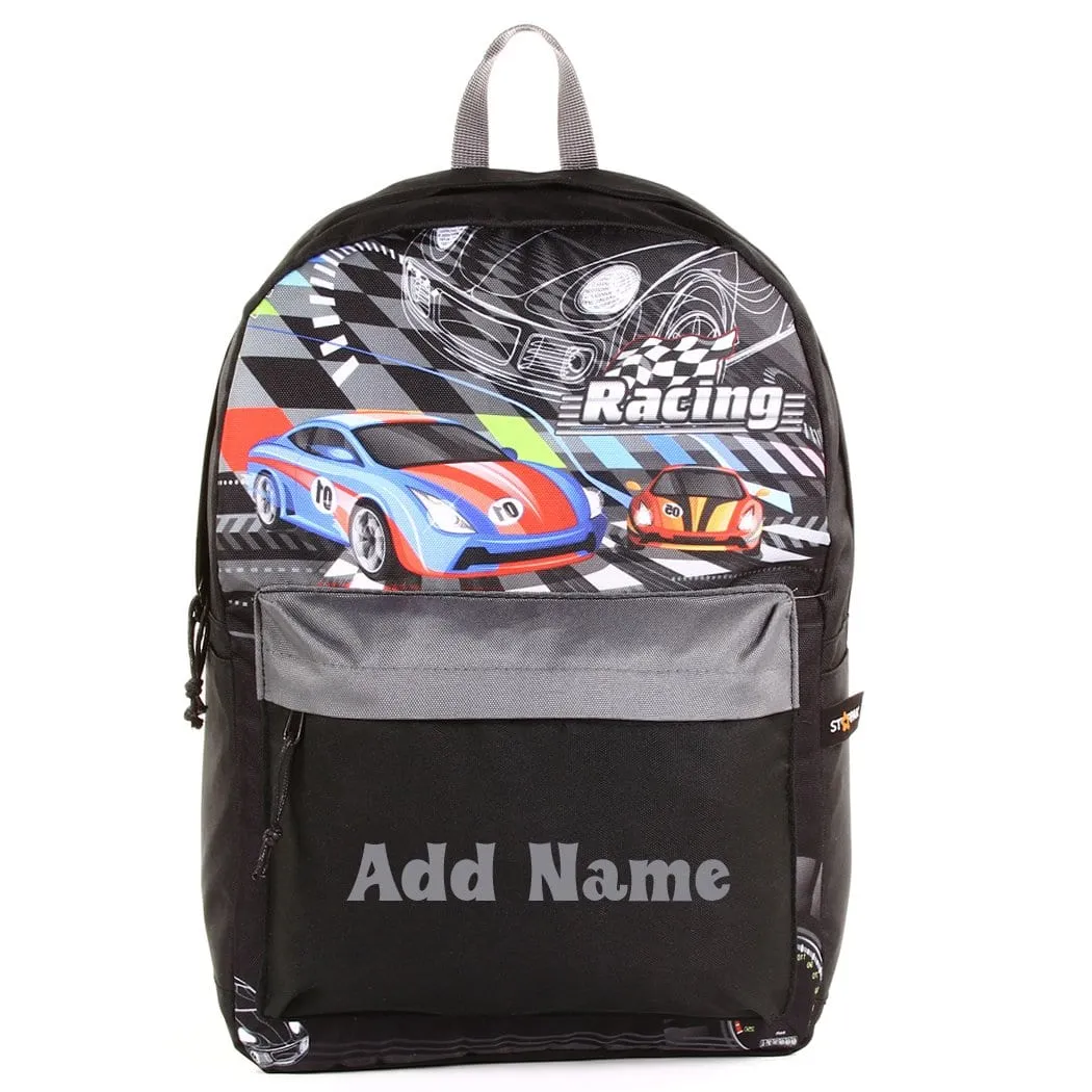 Personalized School Backpack or Lunch Bag - Racing