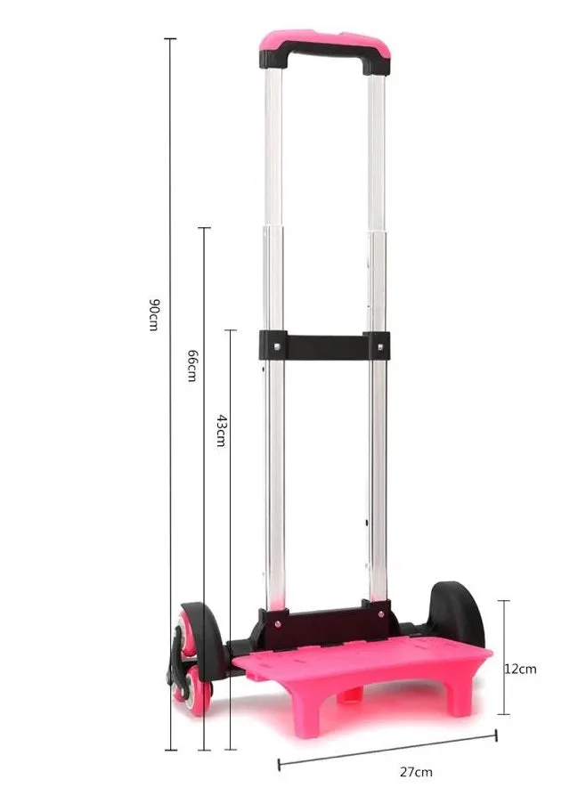 Pink Kid Trolley For Backpack And School Bag Luggage For Children 2 Wheels Expandable Rod High Function Trolly Chariot 156