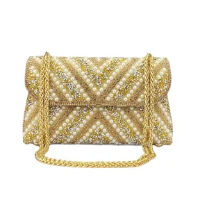 Pre Order:  Water Diamond Pearl Inlaid Chain Handheld Bag