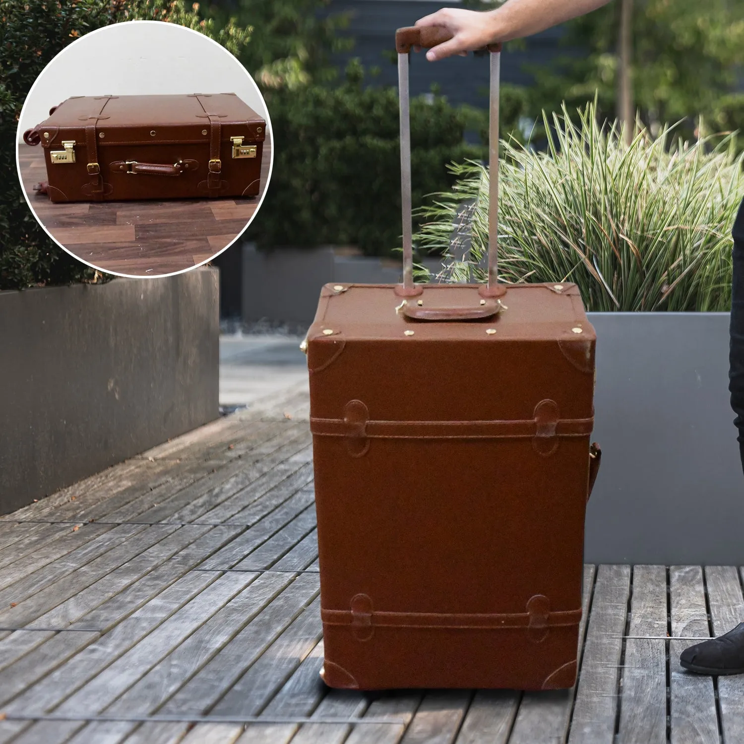 Premium Genuine Leather Vintage Suitcase