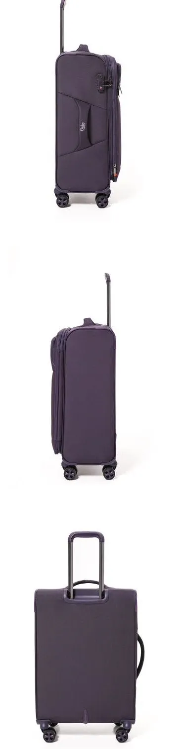 Purple  Goby London Carry-On Luggage Suitcase 3Pcs Sets On Wheels Oxford Luggage 3006