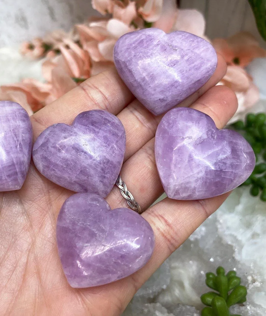 Purple Kunzite Hearts