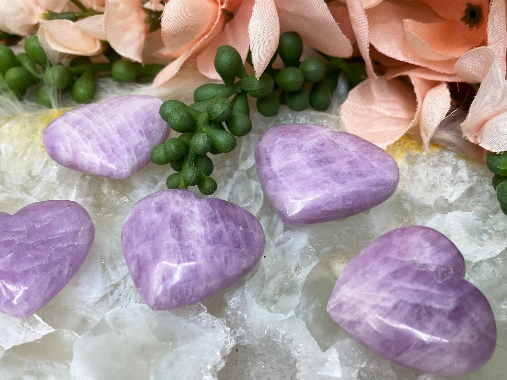 Purple Kunzite Hearts