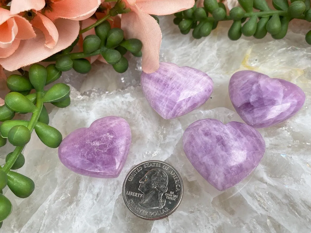 Purple Kunzite Hearts