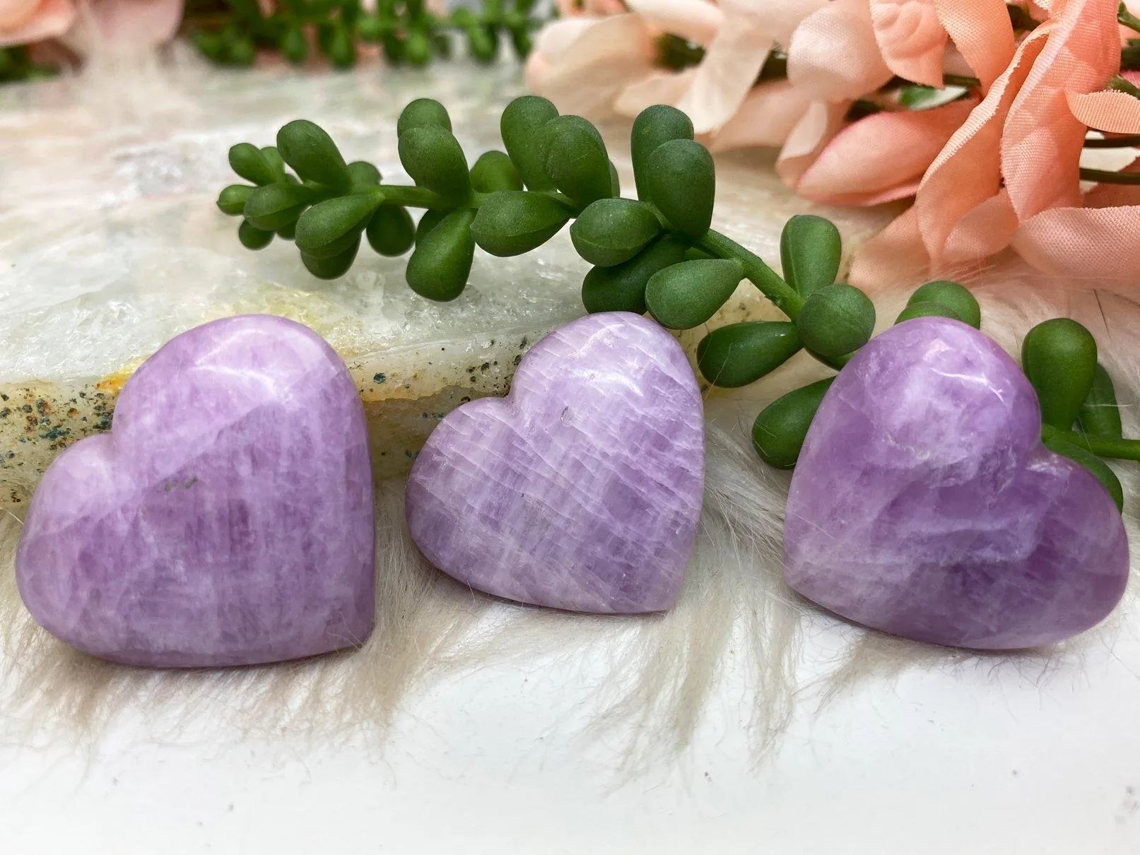 Purple Kunzite Hearts