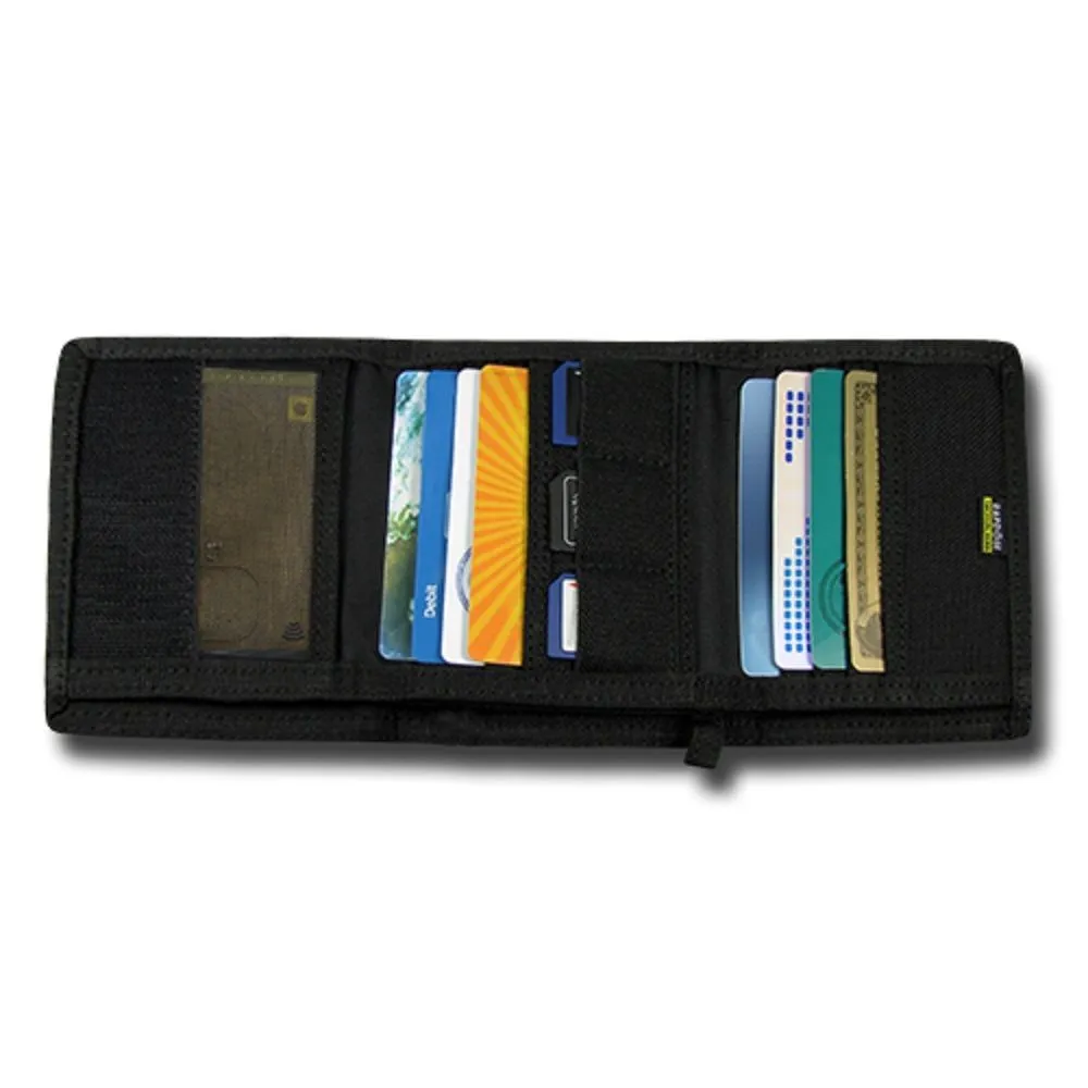 RapDom USA Tonal Black American Flag Tactical Tri-Fold Wallet