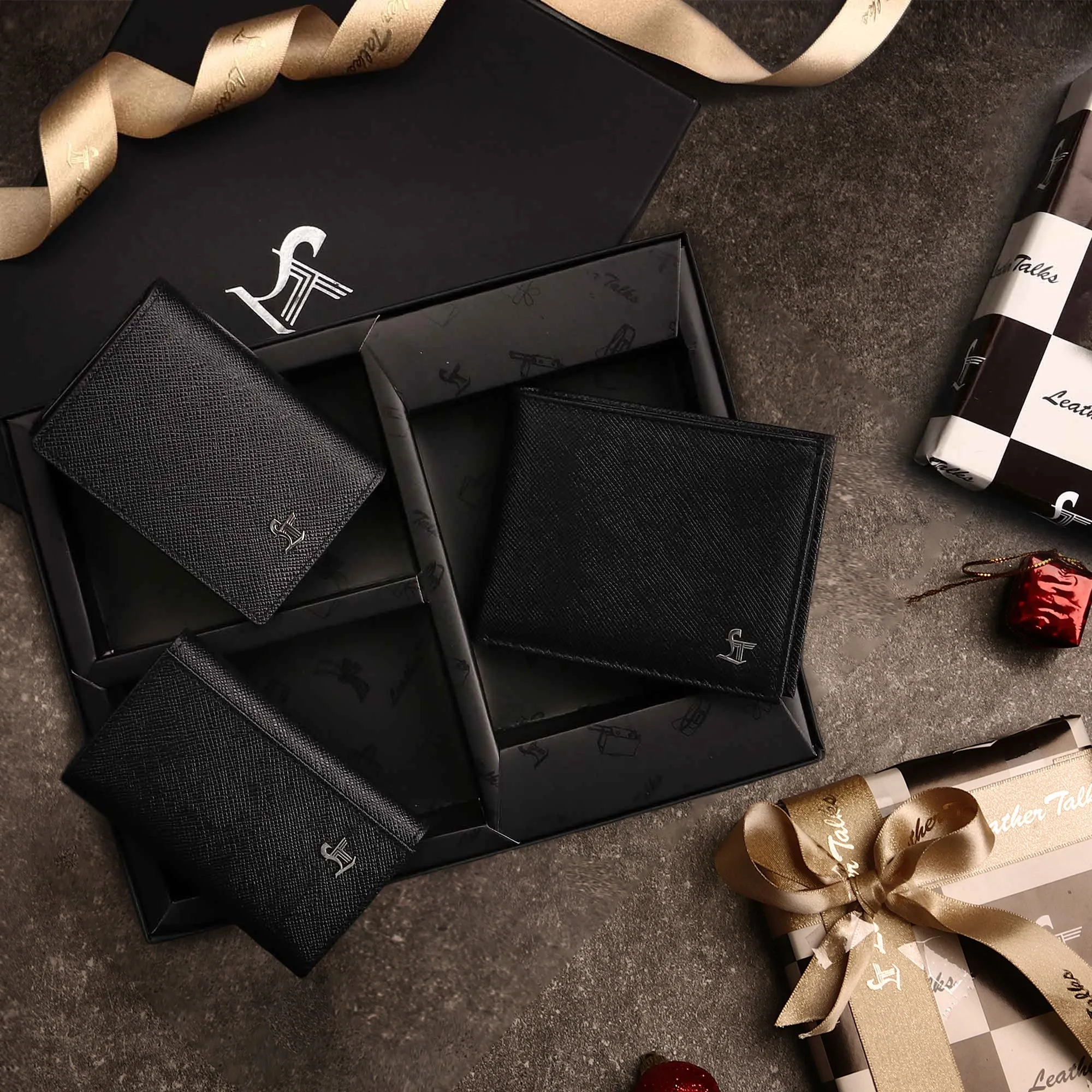 Ready to Ship Luxury Corporate Gift - Set of III Gift Set (Men's Wallet, Card Case, Key Pouch)