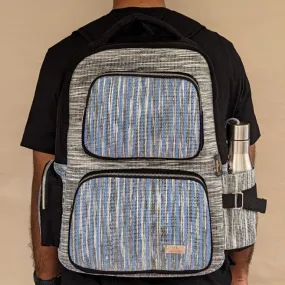 reCharkha X India Hikes Blue White black mix Commuter Backpack (CBP0624-015) PS_W