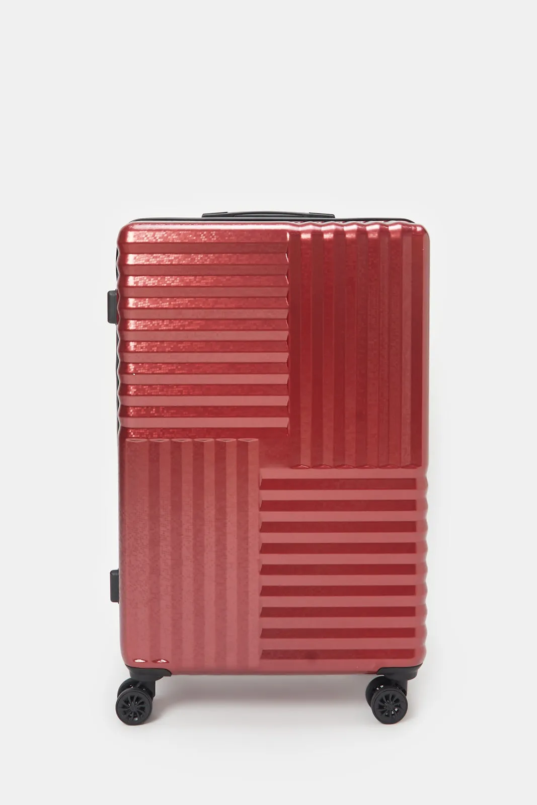 Red Textured Trolley Luggage (28 Inch)