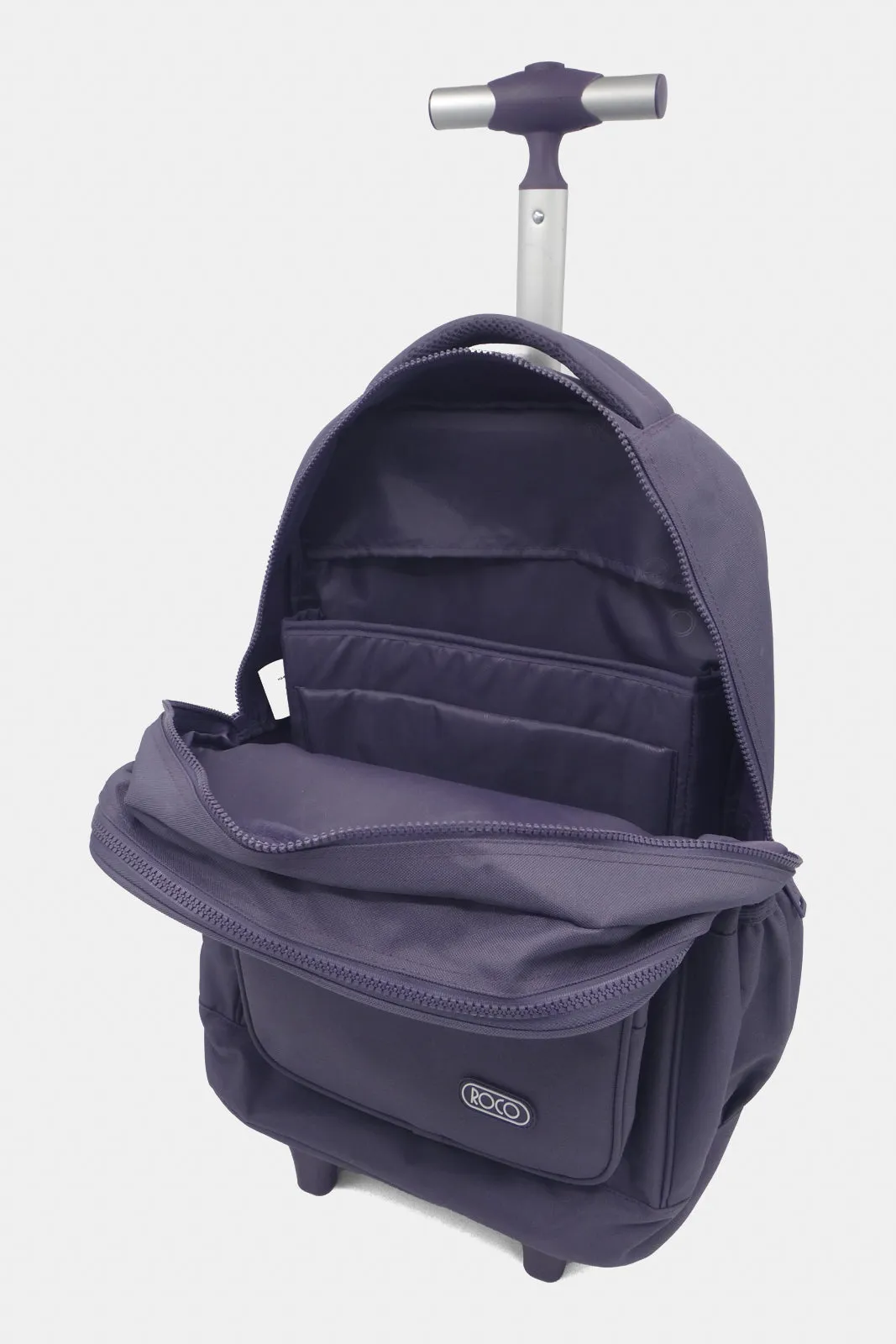 Roco Purple Plain Trolley Bag With Pencil Case (18 Inch)