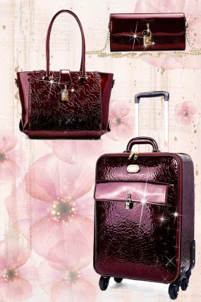 Rosy Lox Luggage 3 Pcs. Vegan Leather Suitcase Set