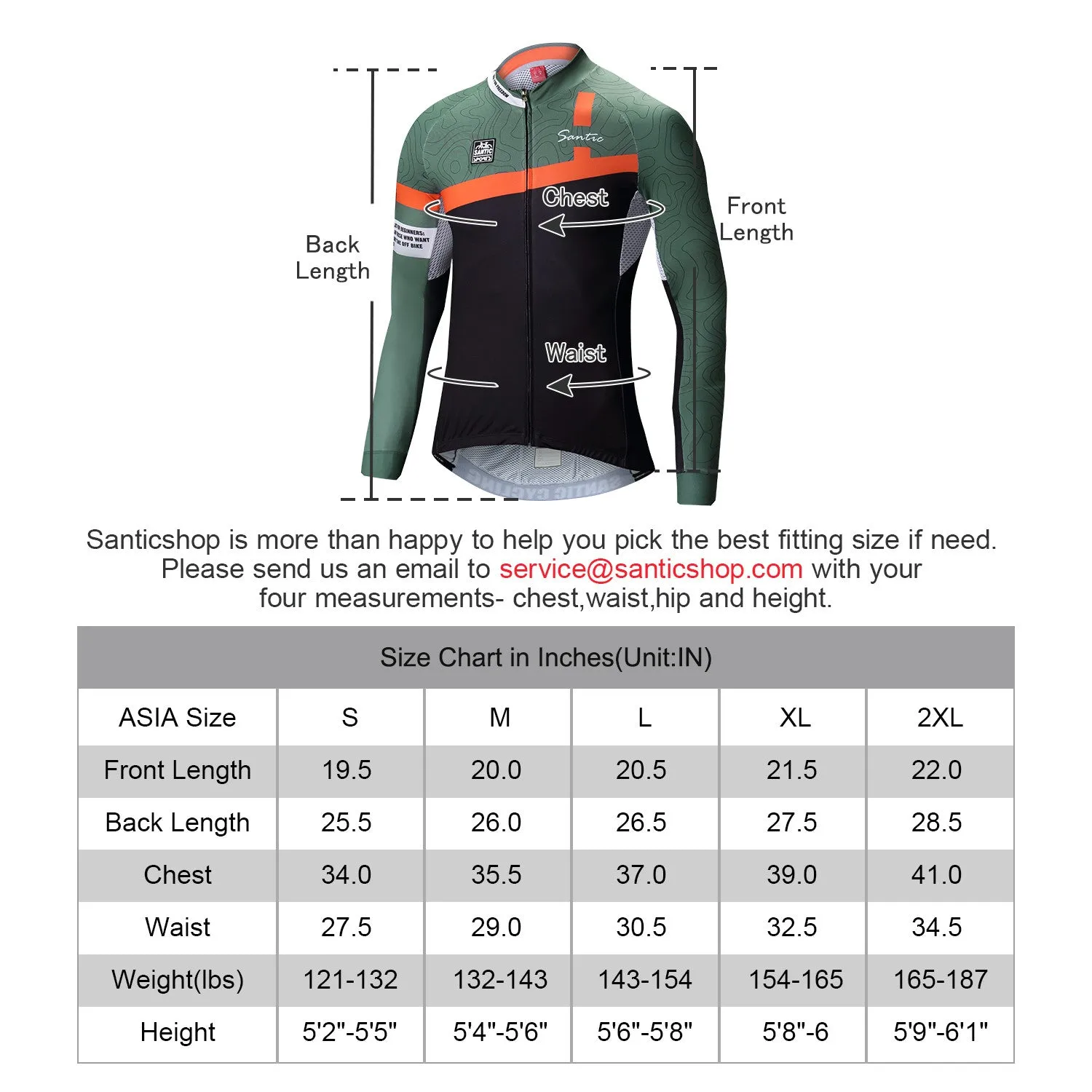 Santic Braud Green Men Cycling Jersey Long Sleeve