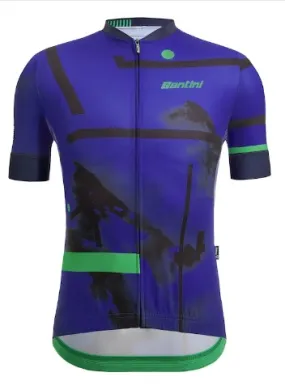 Santini Men's Delta Berg Summer Jersey - Nautica Blue