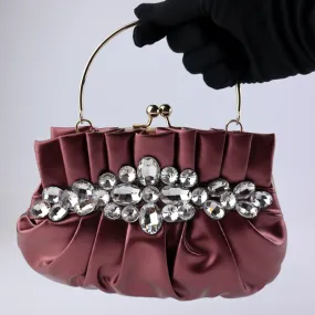 Satin Crystal Bridal Handbag Women Clutch Party Bags