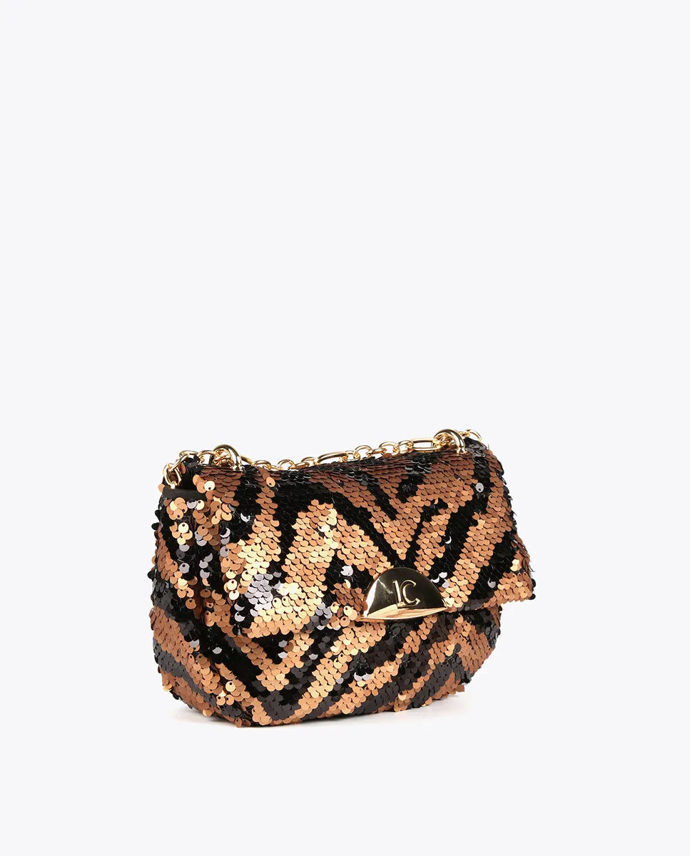 Sequinned crossbody bag