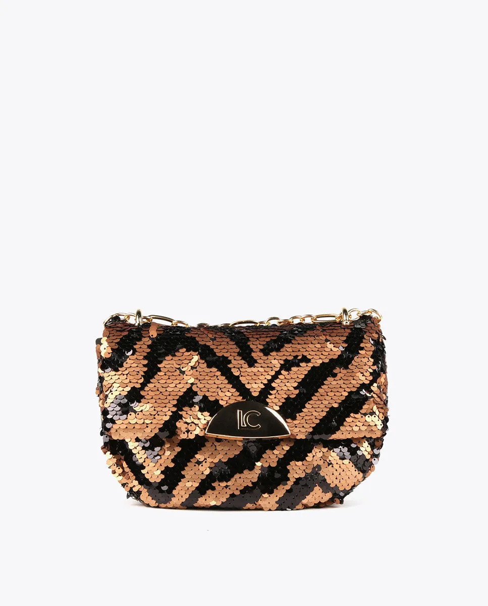 Sequinned crossbody bag