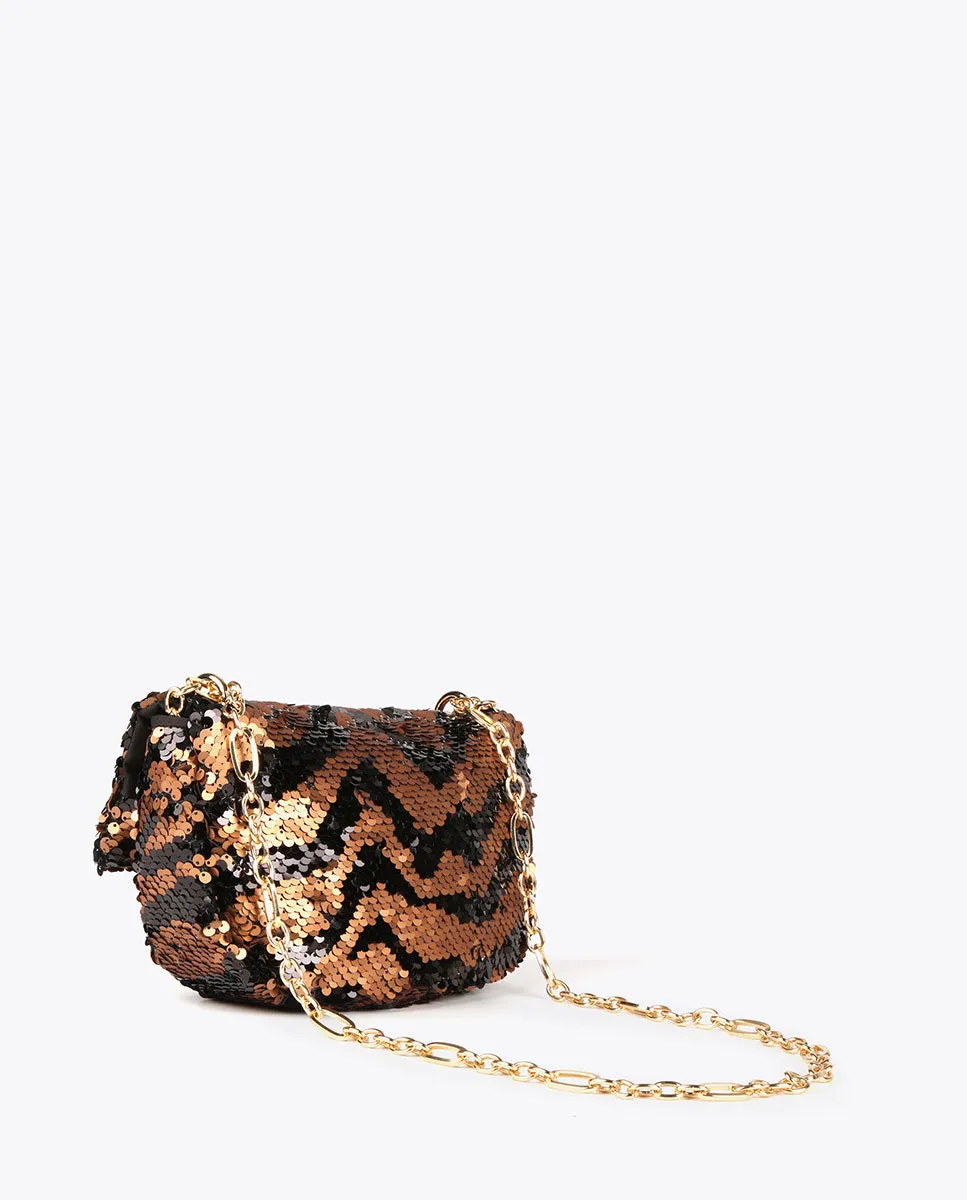 Sequinned crossbody bag