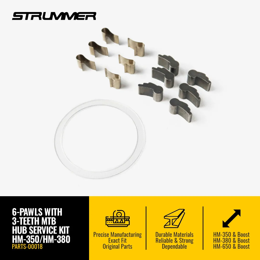 Strummer 6-Pawls with 3-Teeth MTB Hub Service Kit (HM-280/HM-350/HM-380/HM-650)