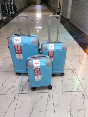 Suitcase 3pc Set (Rubber) - Blue