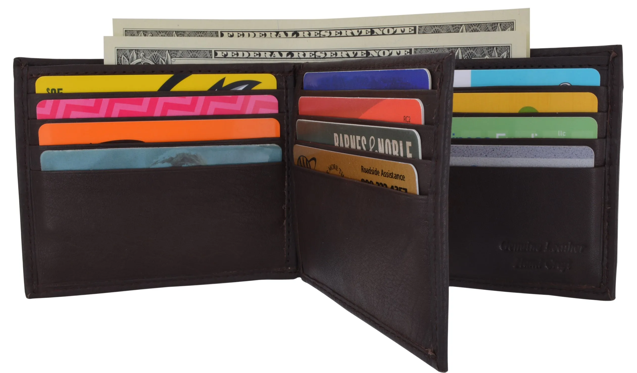 Swiss Marshall Men's RFID Blocking Leather Bifold Multi-Card Center Flap Wallet