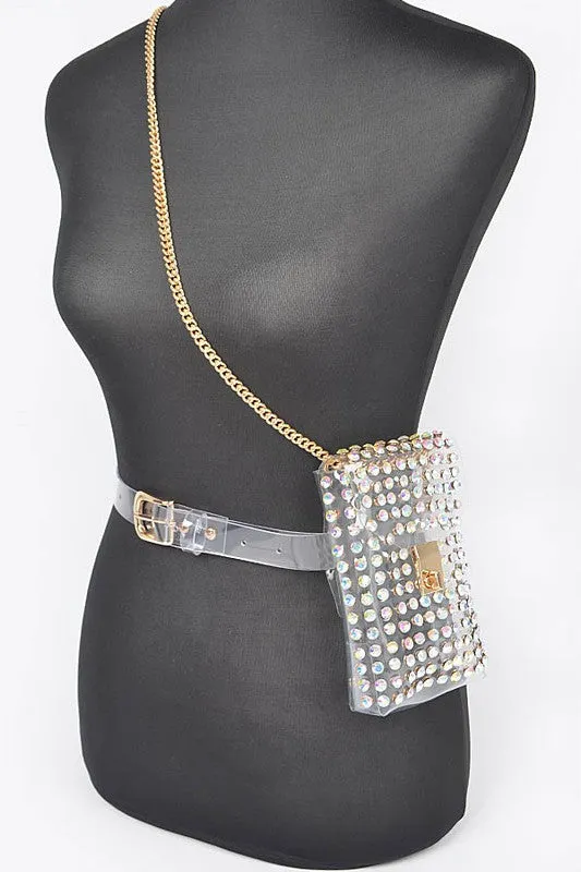 TEEK - Studs Clear Convertible Plus Size Belt Bag