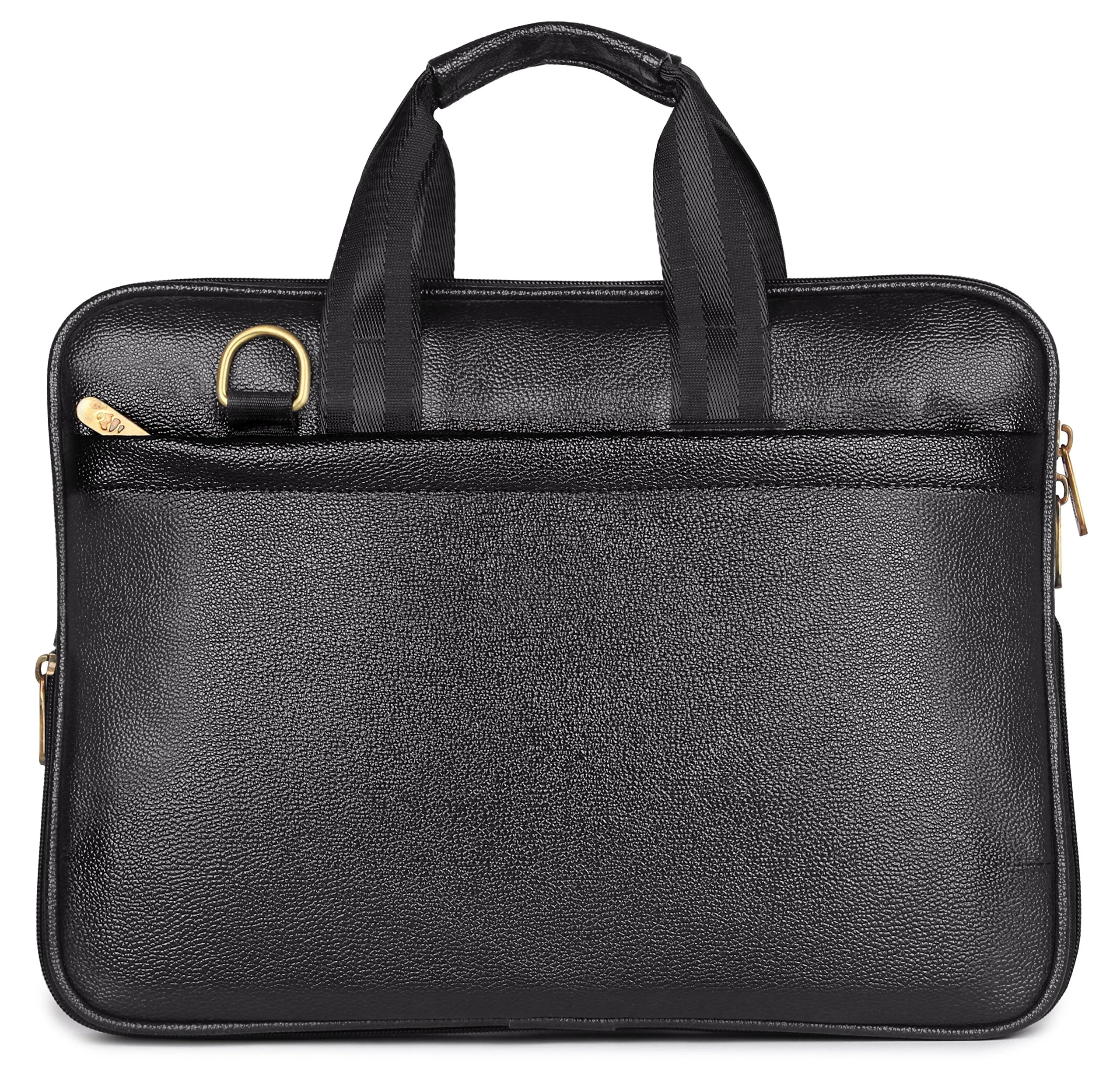 The Clownfish Messiah Vegan Leather 14 inch Black Laptop Briefcase