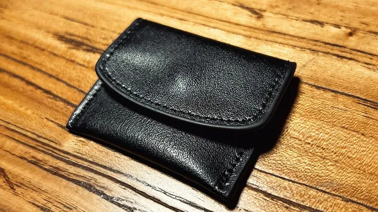 The Cowhide Coin Wallet (Black) by Bacon Magic