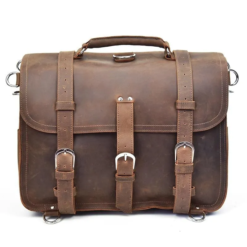 The Gustav Messenger Bag | Large Capacity Vintage Leather Messenger Bag