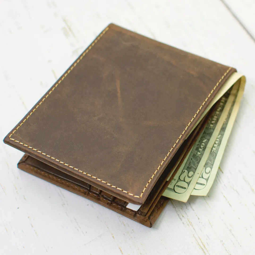 The Site Manager Distressed Leather Brown Work Belt & Wallet Set by Nickel Smart®