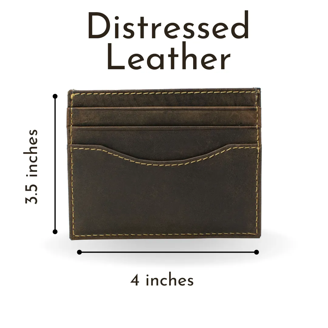 The Site Manager Distressed Leather Brown Work Belt & Wallet Set by Nickel Smart®