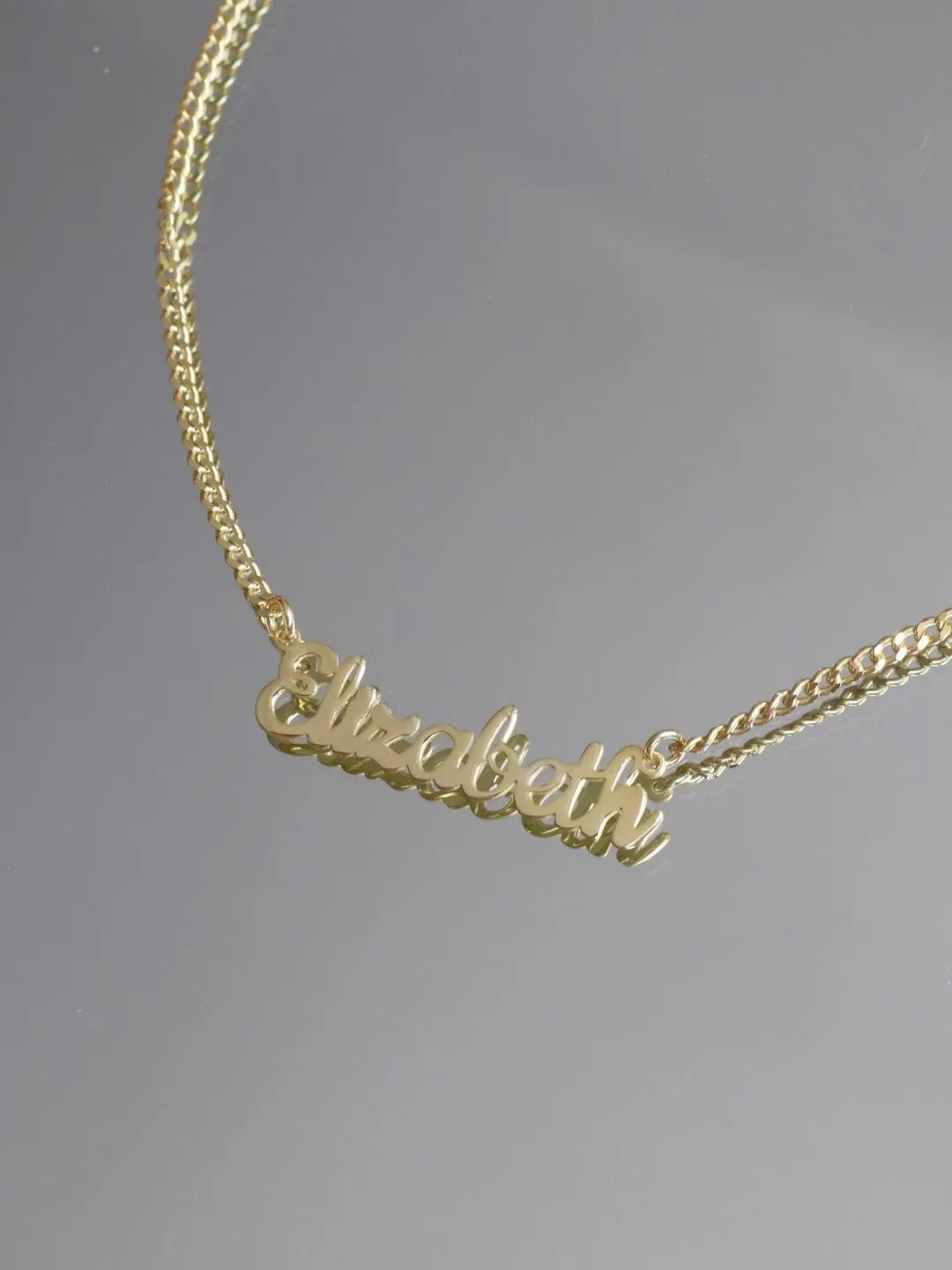 Thick Chain Name Necklace, 925 Sterling Silver