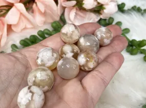 Tiny Flower Agate Spheres