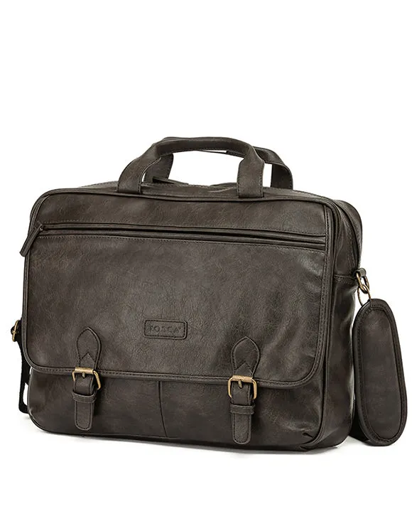 Tosca - VG003 Vegan Leather Briefcase - Black