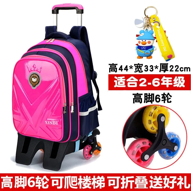 Trolley Children School Bags With Wheels Mochila Kids Backpack Trolley Luggage For Girls Boys backpack Escolar Backbag Schoolbag